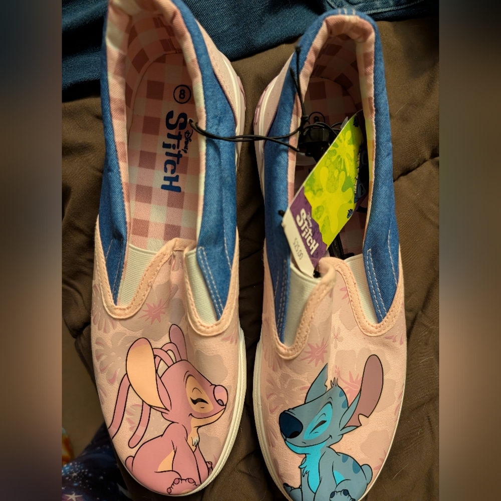 Stitch Kids Slip-On Sneakers - Pink and Blue